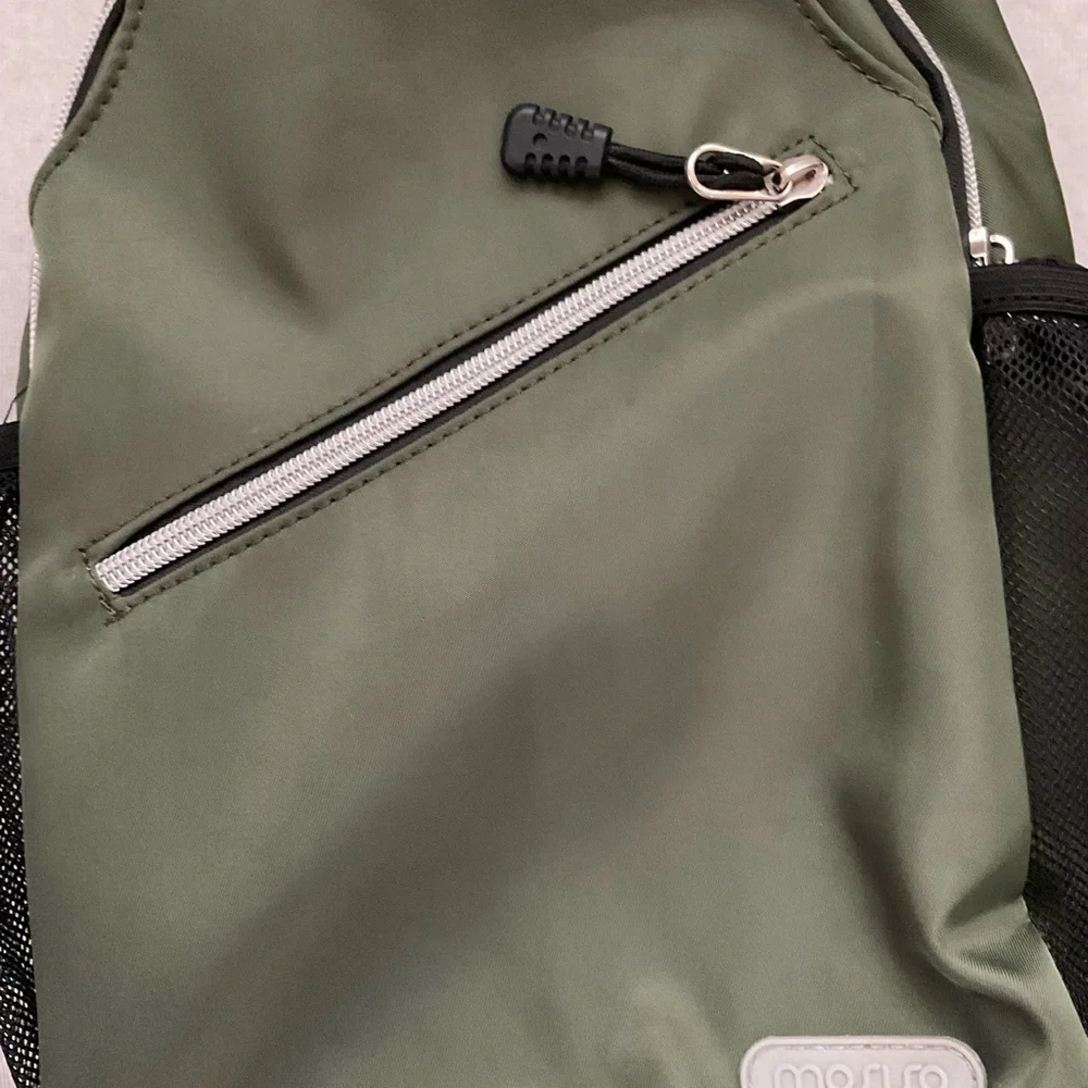 Mosiso Olive Green Multi Pocket Sling Backpack